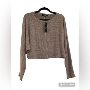 NWT Lulu’s Light Mauve Cropped Dolman Sleeve Pullover Lounge Sweater - Size XS